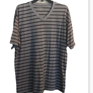 Galaxy by Harvic Men’s V Neck Striped Tee 2XL